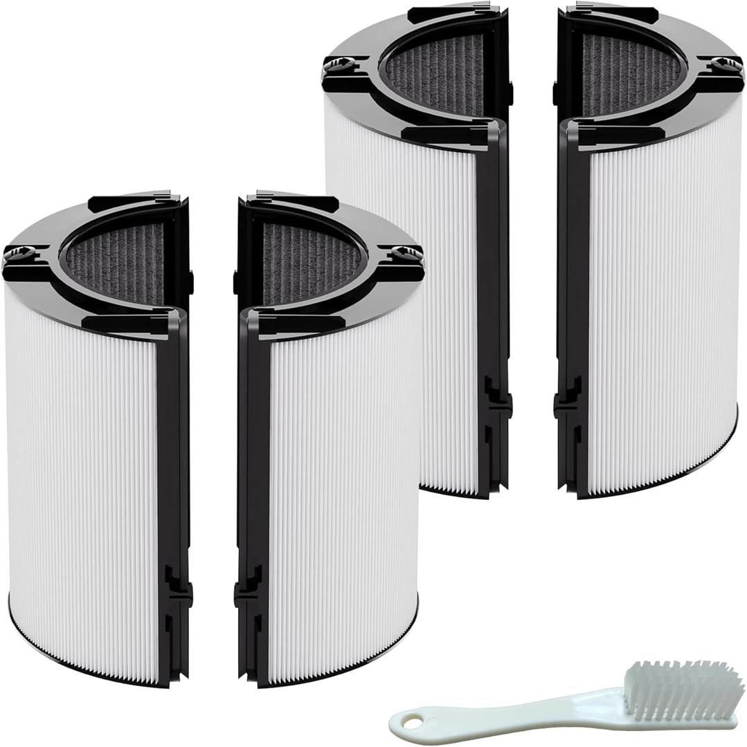 360 Combi H13 + Activated Carbon Filter For Dyson HP1 HP2 TP09 TP07 TP06 TP04 TP10 TP7A HP04 HP06 HP07 HP09 HP10 HP4A HP7A PH01 PH02 PH03 PH04 PH3A DP04 PC1 PC2,2-in-1 Replacement Filters, 2 Pack