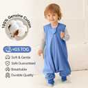 Toddler Sleep Sack with Feet 3t-4t 100% Cotton 0.5 Tog  Baby Sleep Sack with Legs, 3 Pack Soft Breathable Footed Wearable Blanket with 2-Way Zipper, XL(18-24M), 0.5tog, Green&blue&cream