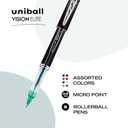 Uniball Vision Elite Rollerball Pens, Micro Point (0.5mm), Assorted Colors, 8 Pack
