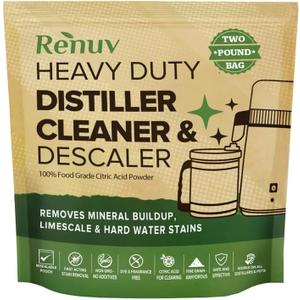 Citric Acid for Cleaning & Descaling Water Distillers, Kettles, Pots, Boilers, Dispensers, Citrus Acid Powder Descaler, Removes Limescale, Mineral Buildup, Hardwater Stains, Residue Fast 2LB Bulk