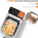 TANGME Commercial Deep Fryer, 1700W Electric Countertop Fryer 10.35QT with 6.35QT Baskets Stainless Steel Oil Fryer with Temperature Limiter for Home Kitchen and Restaurant