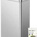 EKO Nova Sensor Trash Can, 21 Gallon/80 Liter Stainless Steel Rectangular Touchless Motion Sensor Trash Can, Matte Metallic