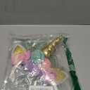 Nishine Unicorn Horn Floral Headband Glitter Ears Pony Head Bands Tiara for Girls Party Birthday Cosplay (Gold&mint)