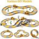 iHaHa Toddlers Construction Race Tracks Toys Gifts for 3 4 5 6 Years Old Boys Kids, 2PCS Electric Race Cars & 4 PCS Construction Trucks, Birthday Gift Toys for Boys 2 3 4 5 6+