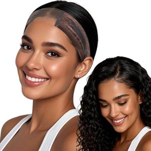 Cospack Wig Grip Band Women: Adjustable Silicone Non-Slip Wig Gripper with Middle Lace Part & Ear Cut Outs Secure Fit Breathable No-Headache for Wigs Chemo Cosplay Sports Daily Wear (Brown)