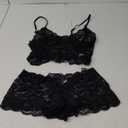Lilosy Sexy Sheer Floral Lace Pajamas Lingerie Set High Waist Sleepwear Bra and Panty 2 Piece Nightwear, Size XL