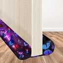 Wuccjiu Adjustable 36 Inches Under Door Draft Stopper, Door Noise Blocker, Air Wind Breeze Blocker - Butterfly Purple