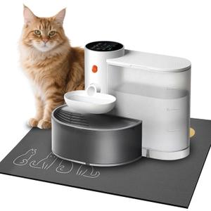 Smart Pet Water Fountain, 3.5L/118oz Large Capacity Automatic Water Dispenser Filterless Wireless Cat Water Fountain for Cats & Small Dogs, Ultra-Quiet with Water Absorbent Pad (white)