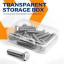 M8-1.25 x 40mm Hex Head Screw Bolt, 18-8 (304) Stainless Steel, Fully Threaded, Plain Finish, Quantity 15