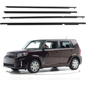 ZONFANT 4 Pcs Car Outer Door Window Moulding Trim Weatherstrip Seal Belt Compatible with Scion Vehicle 2008-2015 xB 2.4L, Replace#75710-12820 75720-12820 75730-12340 75740-12430