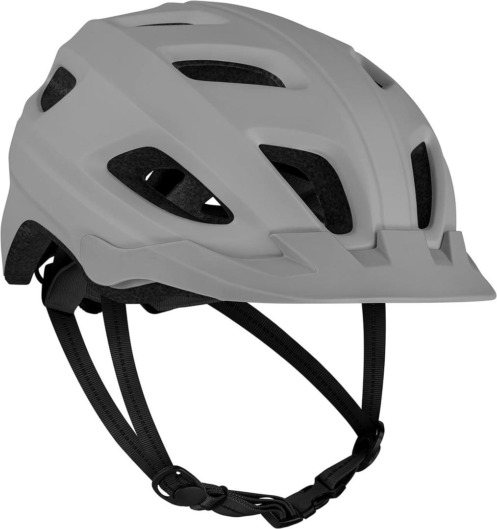 Retrospec Lennon Bike Helmet with LED Safety Light Adjustable Dial & Removable Visor (Matte Stone)
