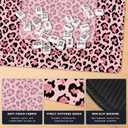Hot Pink Leopard Print Mahjong Mat for Table, Preppy Pink Y2K Cheetah 31.5" x 31.5" Non-Slip & Noise Reduction Mahjong Mat for Poker Dominoes Cards & Board Games