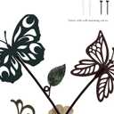Floral Butterfly Metal Wall Art - Rustic Butterflies with Burlap Leaves and Flowers for Modern Farmhouse Living Room Decor By Lavish Home (Multicolor)