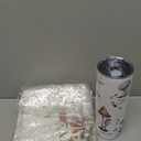 3 Pcs Plant Lover Tote Bag Gifts for Women 20oz Stainless Steel Tumbler with Straw Lid Makeup Bag for Teacher (White)