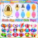 Kiss Monkey 70 PCS Prefilled Easter Eggs with Toys,Filled Easter Eggs with Toys Inside,Easter Basket Stuffers for Kids,Prefilled Eggs for Easter Egg Hunt,Easter Party Favors for Kids,Classroom Prizes