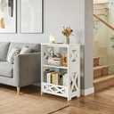 BYFU White Side Table, Small End Table with Storage Shelf, 3-Tier Nightstand Bedside Table Bookshelf Bookcase Display Rack for Small Spaces Bedroom Bathroom Living Room Office