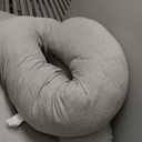 Momcozy Pregnancy Pillows with Cooling Cover, U-Shaped Full Body Maternity Pillow for Side Sleepers 57 Inch - Support for Back, Hip, Belly, Legs for Pregnant Women (Grey- Cooling Fabric)