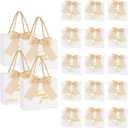 50 Pack Small Thank You Gift Bags with Handles, 5.5''x 2.5''x4.7'' Mini White Gift Bags Bulk for Baby Shower, Birthday, Wedding, Party Favors