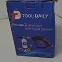 Tool Daily Short Pressure Washer Gun with Foam Cannon, 1/4 Inch Quick Connector, with 5 Pressure Washer Nozzle Tips, 1 Liter