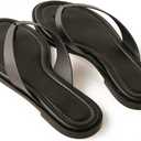 Flip Flops for Women Summer Slip On Thong Sandals Flats Summer Sandals for Women 2025 Lightweight Womens Sandals Beach Essentials Slides (Black)