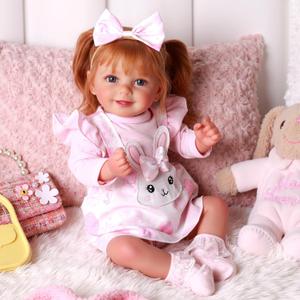 BABESIDE Lifelike Reborn Baby Dolls Doreen - 20 Inch Cute Realistic Baby Doll Sweet Smile Girl Soft Body Reborn Toddler Dolls Real Life Baby Dolls for Kids 3+ & Collectors