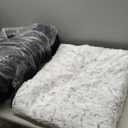 Calming Extra Large Dog Bed for Couch, 45 x 37 inch Removable Couch Cover for Dogs Washable, Non-Slip Fluffy Plush Dog Sofa Mat for Furniture Protector - Grey