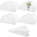 Sawysine 4 Pack Mesh Plant Cover Reusable Screen Cloche Dome Plant Protector Tent Collapsible Umbrella for Outdoor Garden Greenhouse Vegetable Flowers Strawberry from Animals(17 x 17 Inch,White)