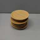 Mumufy 8 Pcs Wine Glass Charcuterie Topper Bamboo Round Mini Charcuterie Boards Dual Use Cups Topper Plates for Family Gatherings Bars Restaurants (5'')