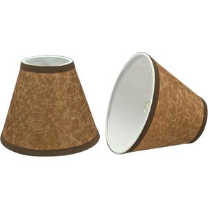 Aspen Creative 32117-2A Small Hardback Empire Shape Chandelier Clip-On Lamp Shade Set (2 Pack), Transitional Design in Dark Brown, 6" bottom width (3" x 6" x 5")