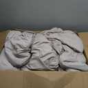 ROSGONIA Queen Comforter Set Linen Grey, 3pcs Queen Size Comforter(1 Boho Gray Comforter & 2 Pillowcases) All Season Lightweight Bedding Blanket Quilt