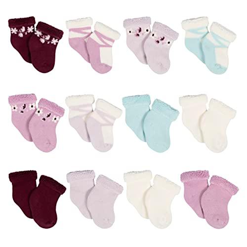 Gerber Unisex Baby Only11Pair Sock Bundle Lavender Garden 6-9 Months