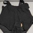 Limeeke Women One Piece Swimsuit Solid Ribbed Monokini Swimwear Scoop Neck Low Back Bathing Suit (Large, Black)