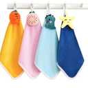 4 Pack Small Towels with Hanging Loop Hand Dry Towels for Kitchen Bathroom Super Absorbent Soft
