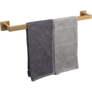 TocTen Bath Towel Rack - Square Base Thicken SUS304 Stainless Steel Towel Bar for Bathroom, Bathroom Accessories Towel Rod Heavy Duty Wall Mounted Towel Holder. (Brushed Gold, 24)