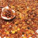 Keedolla 3 LB Aquarium Glass Pebbles Decor Rocks for Fish Tank, Crystal Betta Fish Tank Rocks Gravel Gemstone Beads Vase Fillers Decorative Mosaic Glass Gem Pebbles - Amber