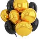 20PCS Gold Black Round Shaped Balloons, 18 Inch Round Foil Balloon, Round Aluminum Giant Helium Balloon For Birthday New Year Party Retirement Ceremony Wedding Graduation Anniversary Decorations, Pack Of 4