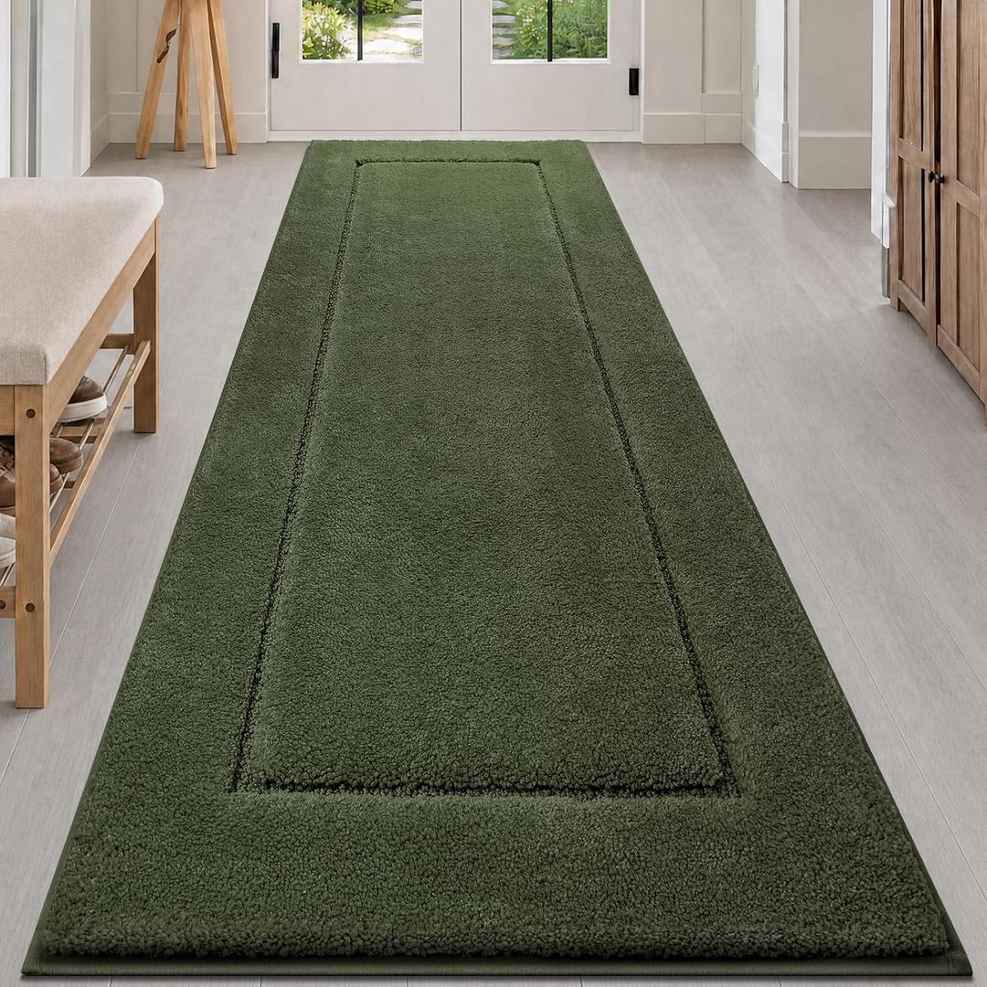Microfiber Runner Rug 30" x 96", Bathroom Rug for Kitchen, Hallway