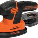 BLACK+DECKER Detail Sander, 1.2 Amp, 16,000 OPM, Compact Design, 3-Position Grip for Comfort, Includes Dust Collector, Corded (BDEMS600)