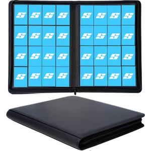 16 Pocket Card Binder, Ringless Zip Trading Card Binder, 1000+ Double Sided Pocket PU Collection Binder, Collector Album, Card Folder for MTG, TCG, Sports Cards (Black)