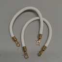 uxcell 2Pcs PU Leather Handbag Handles, 40cm/15.8" Braided Purse Straps Braided Leather Replacement with Buckle for DIY Handbag Purse Making, White