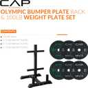 CAP 2-inch Olympic Bumper Plate Weight Set | 100-370 lbs | Multiple Colors | Storage Rack Optional