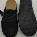 V.Step Women Orthopedic Clog Slippers with Arch Support, Suede Clogs Leather Mules, Orthotic Slippers Potato Shoes for Plantar Fasciitis, Slip on Adjustable Indoor Outdoor Sandals Foot Pain Relief (10 Wide Women/9 Men, Black)