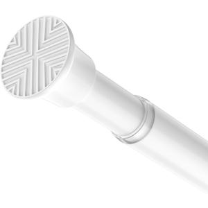 Spring Tension Curtain Rod 32-62 inch, Adjustable Expandable Tension Curtain Rod No Drilling, Tension rods for Window Doorway Kitchen Curtain, White