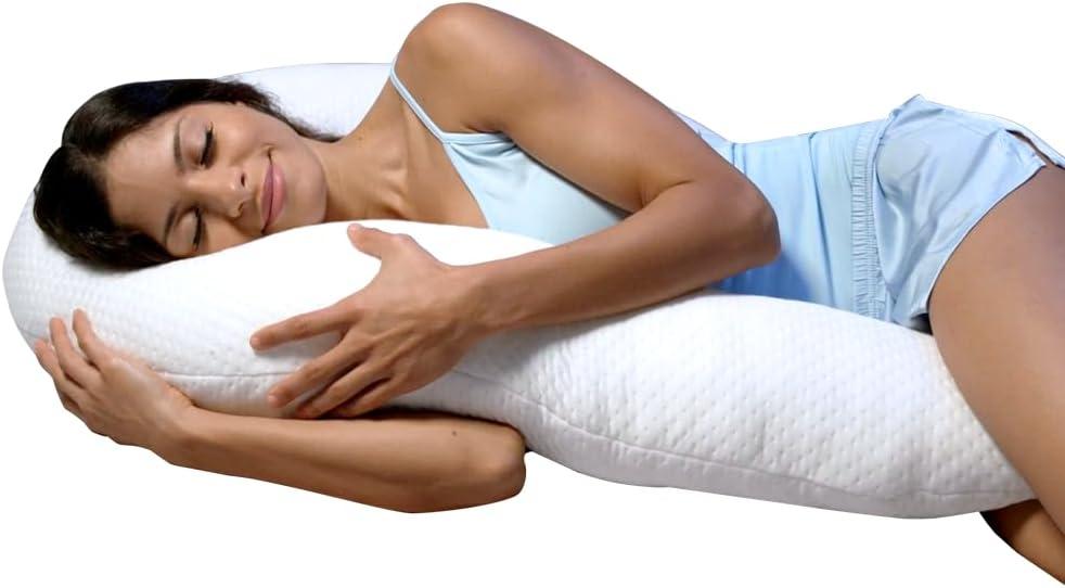 Contour Swan Original Body Pillow | Cozy, Huggable Pillow for Back, Hip, Knee, and Leg Relief | Total Comfort and Support for Side Sleepers | As Seen on TV