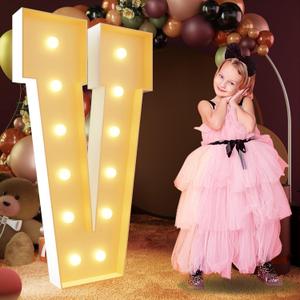 imprsv 4FT Marquee Light Up Letters, Large Light Up Letters for Birthday Party Decor Wedding Decorations, Marquee Letters for Party Decoration Large Marquee Letters Arch Kit Decorations Letter V
