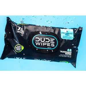 DUDE Wipes - Flushable Wipes - 2 Pack, 144 Wipes - Unscented Extra-Large Adult Wet Wipes - Vitamin-E & Aloe - Septic and Sewer Safe