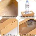 Cididu 50 Pack Take Out Food Containers with Window, 40 oz Paper Catering To Go Pastry Boxes Kraft Brown, Disposable Cater Tek, Cardboard Lunch Meal Box Leak and Grease Resistant