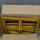 Wokceer 8FT x 8FT Backdrop Stand Heavy Duty Pipe and Drape Kit, Adjustable Square Gold Backdrop Stand for Wedding Birthday Party Photo Shoot Background