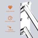 28 Inch Stainless Steel Handrail for 1-5 Steps- 1.25" Tube, ZUEXT Chrome Finished U Shape Safety Grab Bar for Stairs, Wall Mount Handicap Hand Railing for Outdoor Garage Interior Exterior Stairway