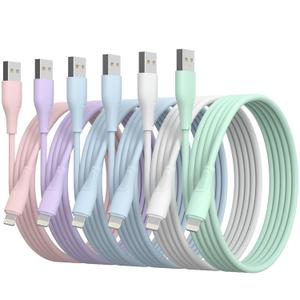6Pack(3/3/6/6/6/10 FT) Original [Apple MFi Certified] iPhone Charger Fast Charging Lightning Cable iPhone Charger Cord Compatible with iPhone 14/13/12/11 Pro Max/XS MAX/XR/XS/X/8/7 Plus iPad AirPods (Multicolored)